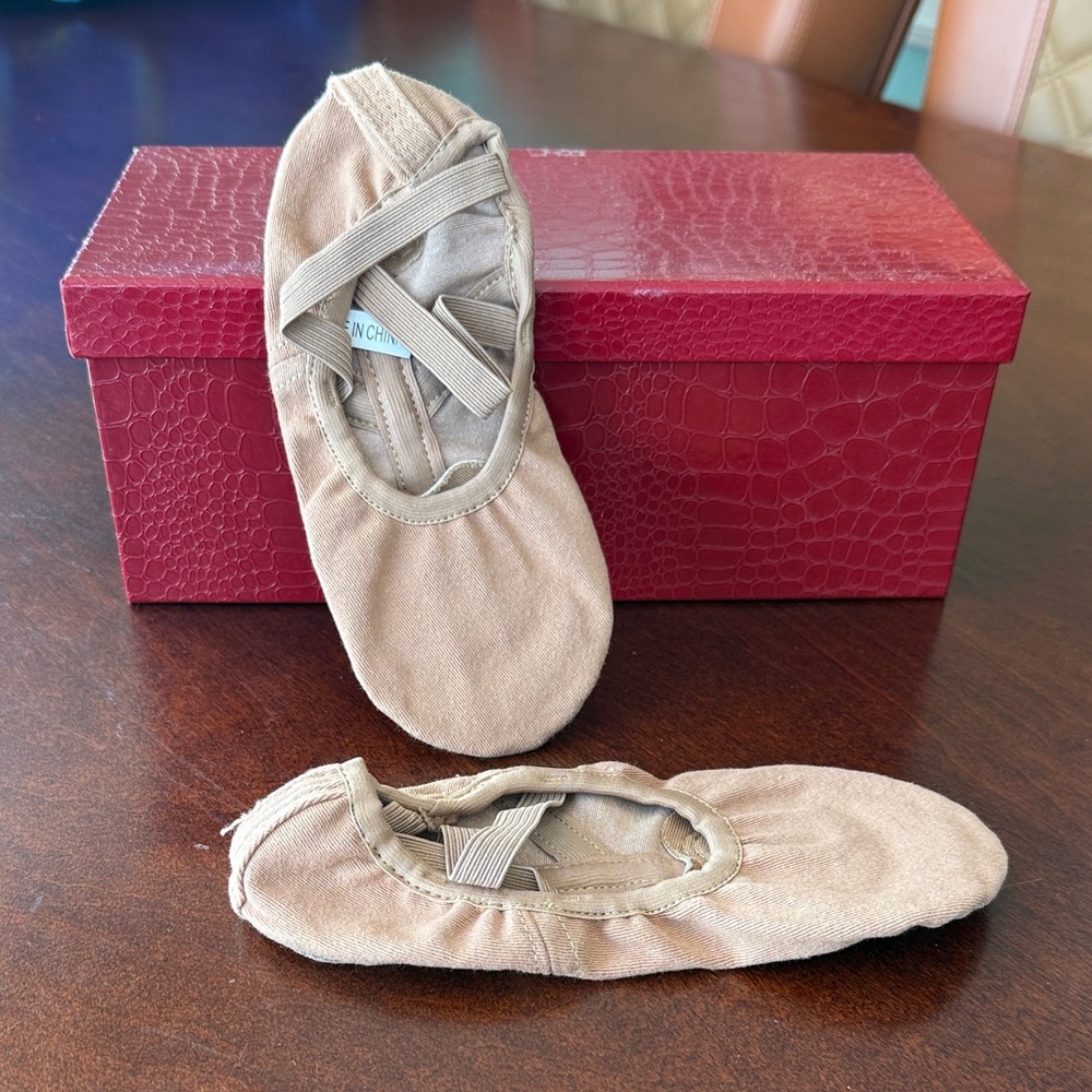 Kids Tan Ballet Shoes
